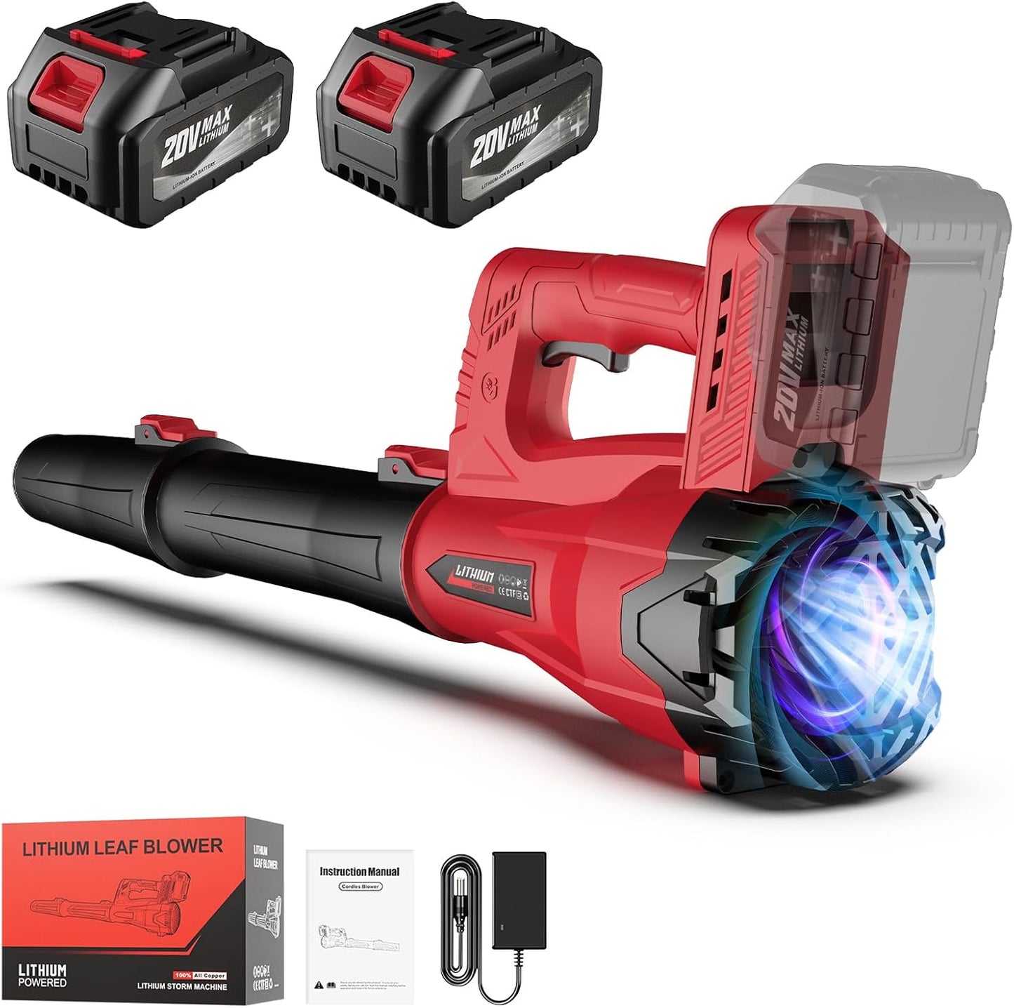 Cordless Leaf Blower 580CFM High Speed for Lawn Care