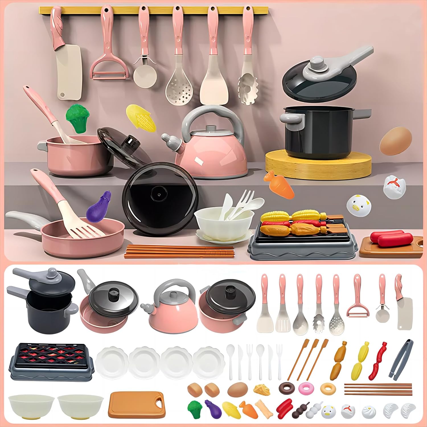 Pretend BBQ Cooking Set for Kids - Play Kitchen Fun!
