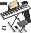 Portable Electric Piano Key: 128 Tone, Bluetooth MIDI, Full Size, Gift Set for Beginners