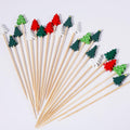 Festive Xmas Tree Cocktail Picks - 5 Styles, 100pcs