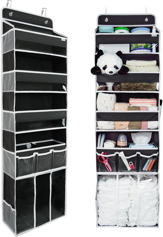 Door Hanging Storage Organizer with Movable Diaper Caddy Design
