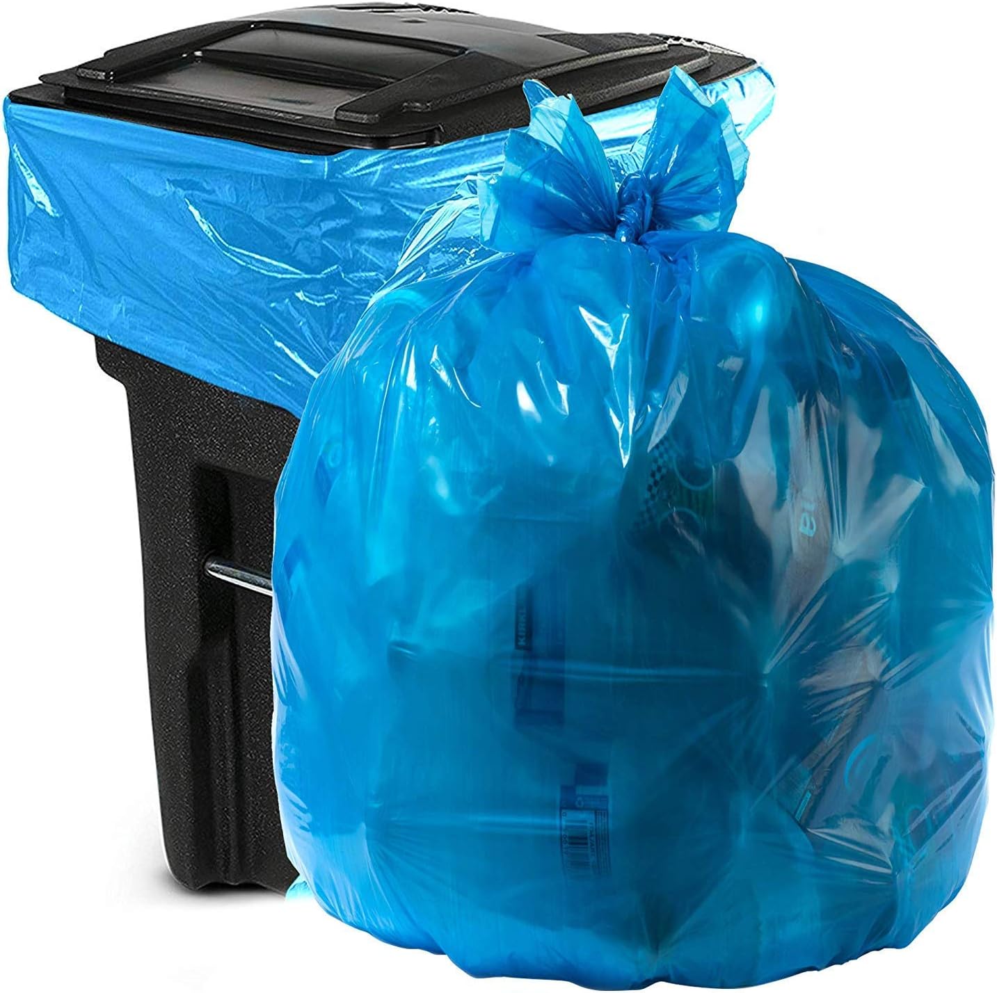 Extra Large 95 Gallon Blue Trash Bags for Home and Industrial Use