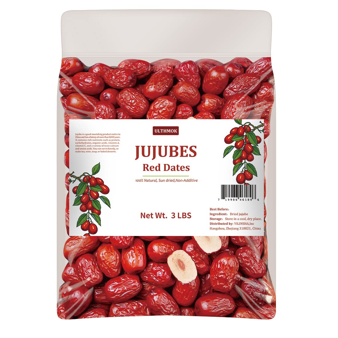 Premium Jujube Red Dates 3LB: Delicious Natural Dried Fruit