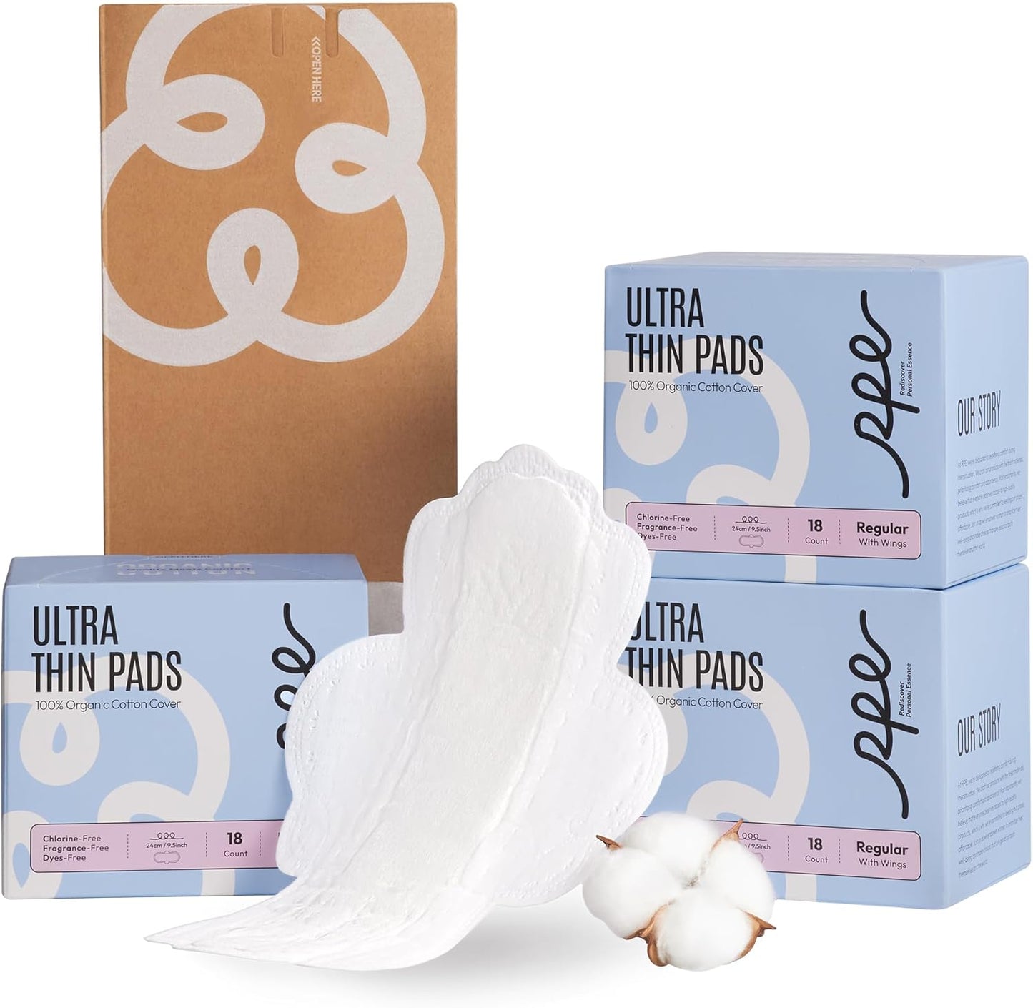 Organic Cotton Ultra Thin Pads 54ct - Gentle Period Protection