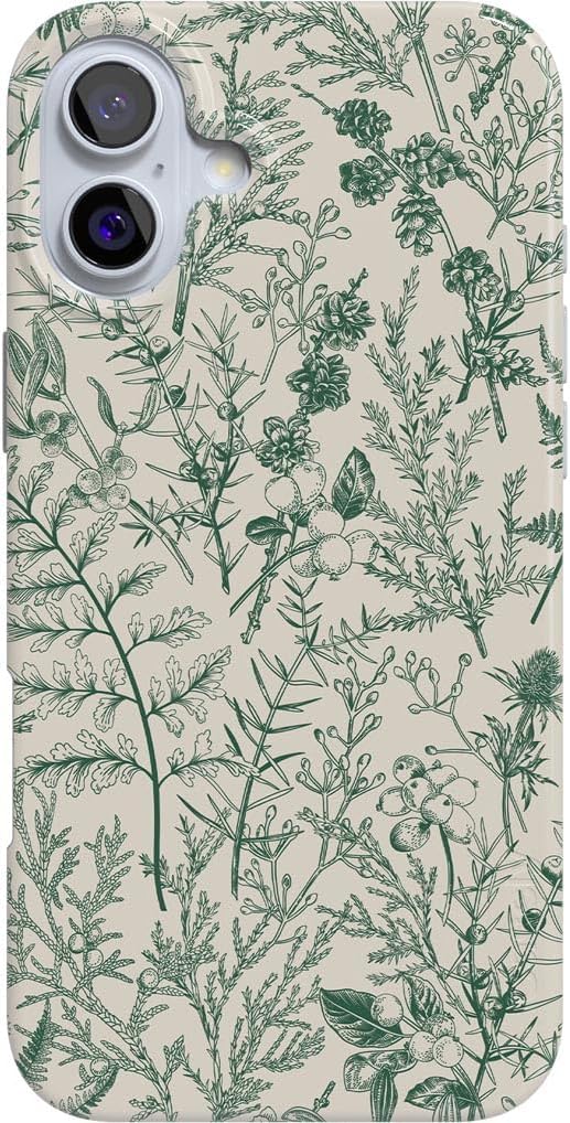 Casely iPhone 16 Case - Sage Garden Green Floral Design