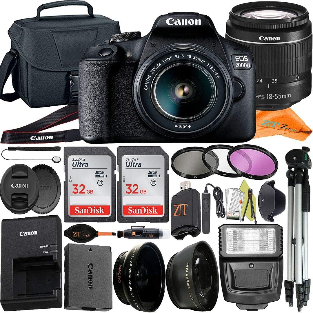 Canon EOS 2000D Digital SLR Camera Bundle with Accessories