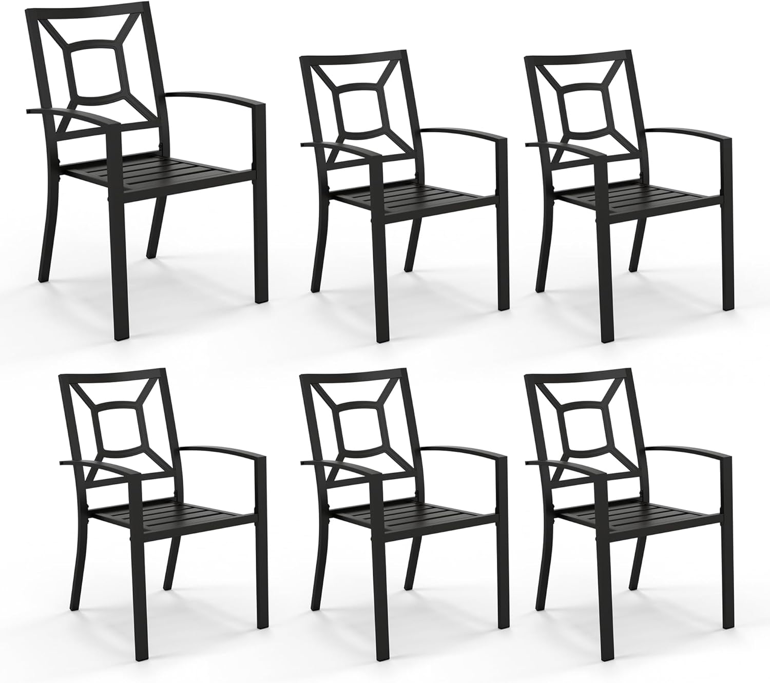 Sturdy Stackable Outdoor Wrought Iron Dining Chairs for Patio
