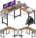 Sleek L-Shaped Desk with CPU Stand and Side Bag