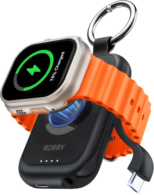 Fast Charge Apple Watch Anywhere, RORRY 2500mAh Portable Charger