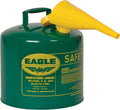 Eagle 5 Gallon Type I Green Safety Gas Can - Durable Steel Storage