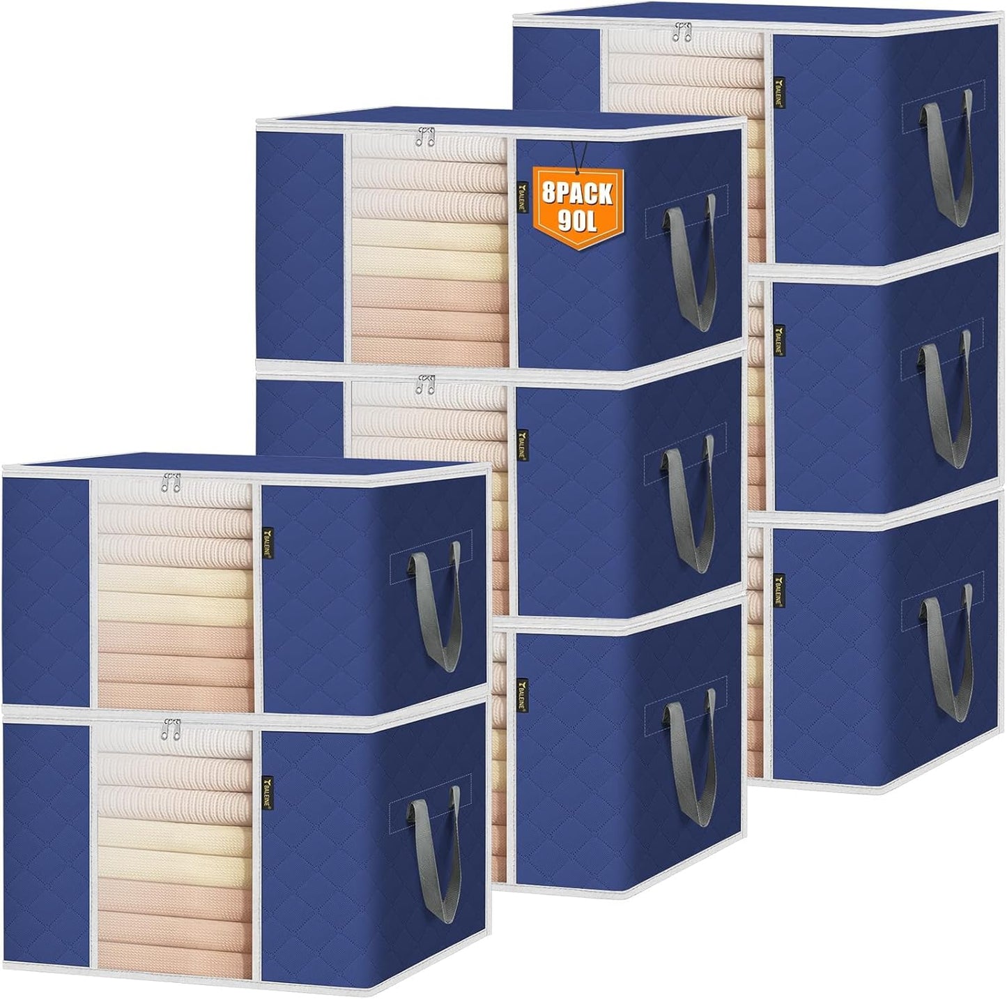 BALEINE 8 Pack Clothes Storage Bags for Bedding and More