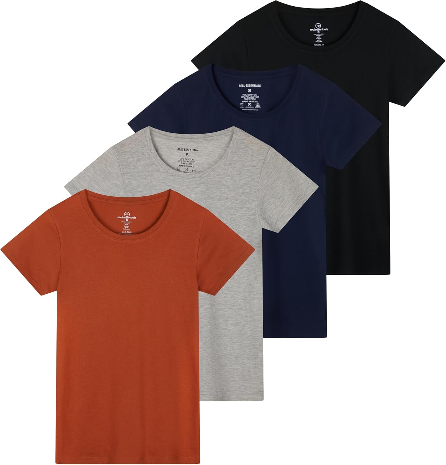 Women's Cotton Short Sleeve T-Shirt 4 Pack for Everyday Comfort