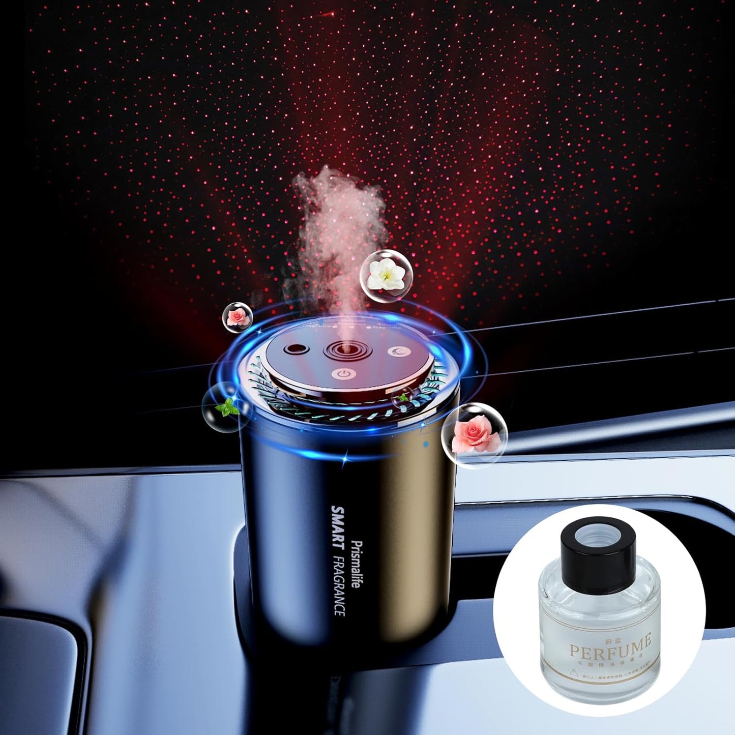 Rechargeable Smart Car Air Freshener with Starlight Projector