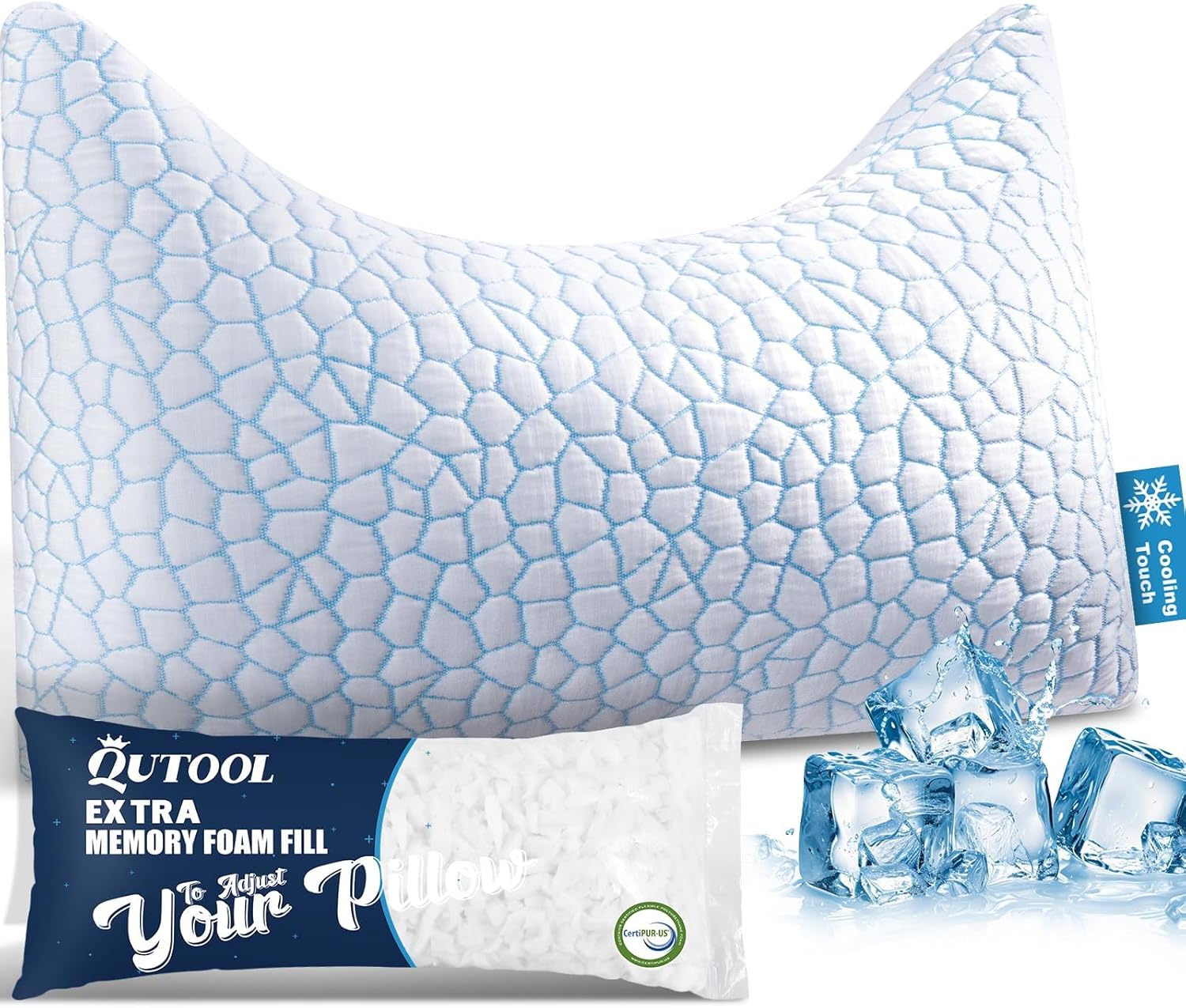 King Cooling Side Sleeper Pillow for Neck Pain Relief and Comfort