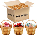 Mini Wooden Apple Baskets 50 Pack - Bulk Mini Farmers Market Baskets
