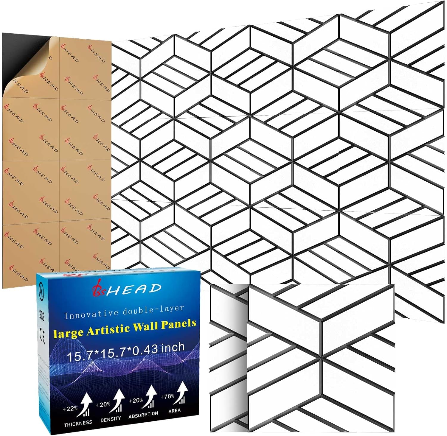 8 Pack 2-Layer Soundproof Wall Panels for Noise Reduction