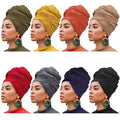 8 Pieces Head Wrap Stretch Jersey Turban Extra Long Scarf - Versatile