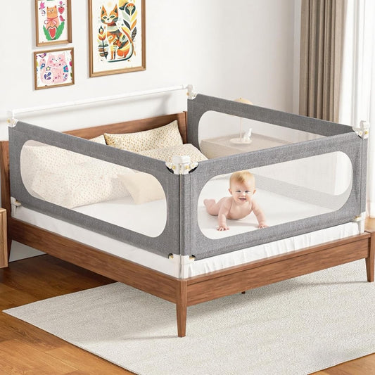 3-Piece Full Size Bed Rails for Toddlers - Adjustable Safety Guard