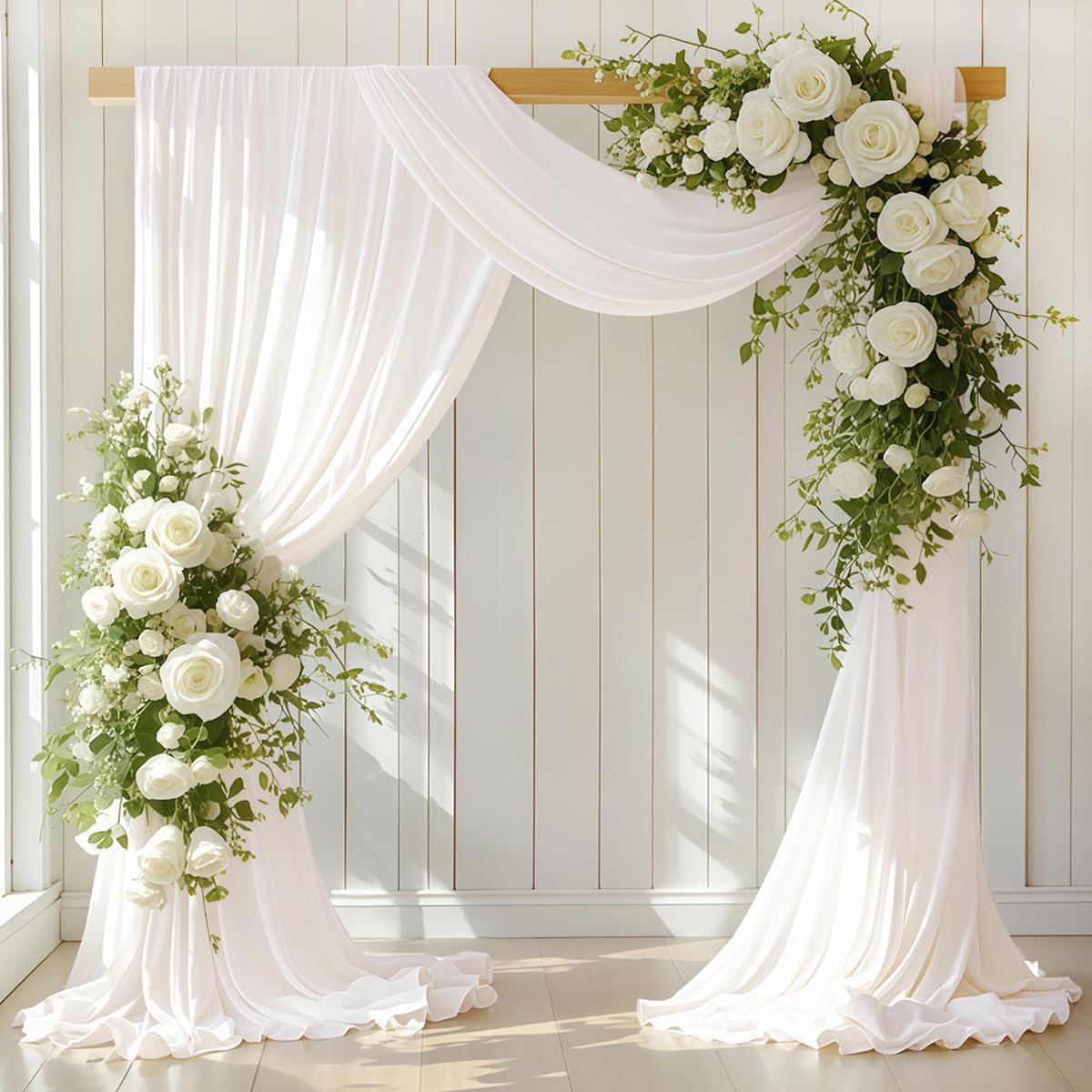 Ivory Wedding Arch Draping Fabric for Elegant Outdoor Decor