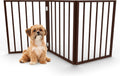 Foldable Free-Standing Wooden Pet Gate - Light Weight Indoor Barrier