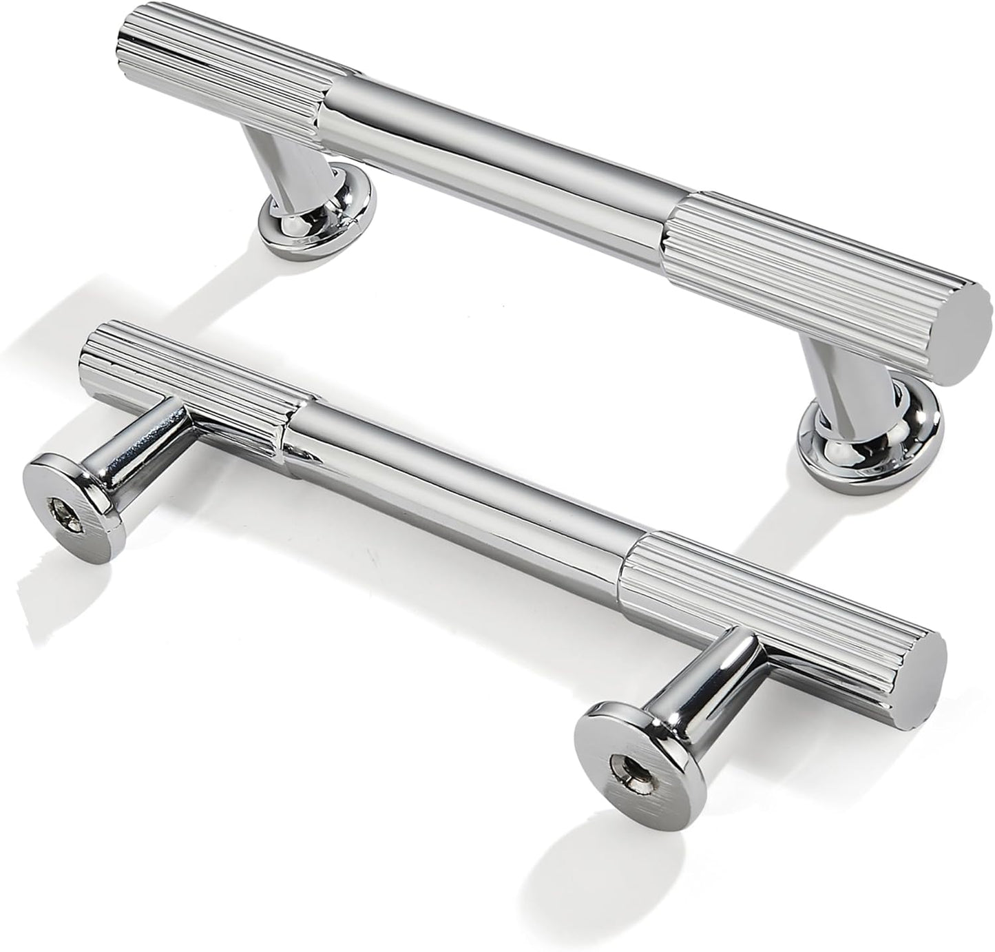 10-Pack 3-3/4 Inch Polished Chrome Cabinet Pulls for Home Use