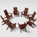 Adirondack Chair Set of 8 - Weatherproof Modern Outdoor Seating