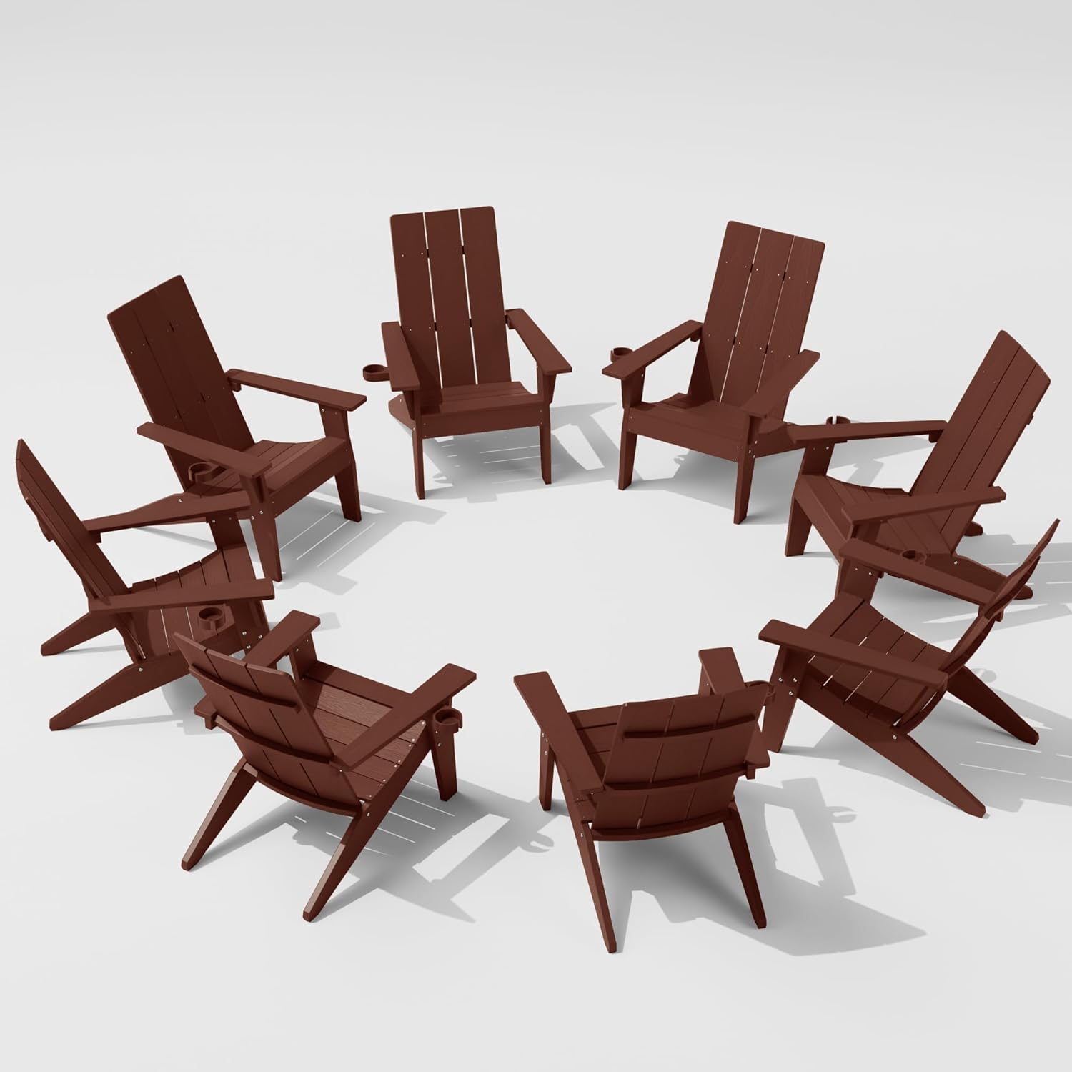 MXIMU Adirondack Chair Set of 8 for Outdoor Relaxation