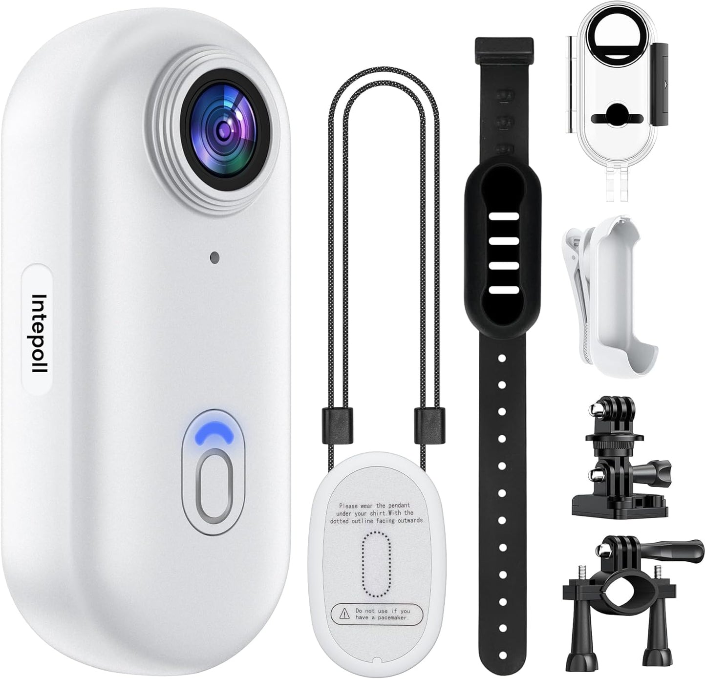 Intepoll 4K Body Cam IPX7 Waterproof White