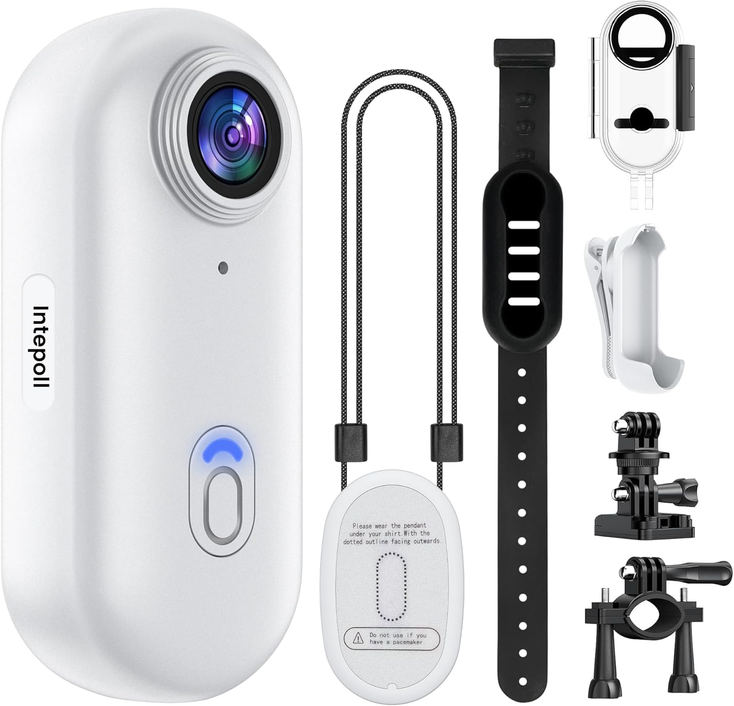 Intepoll 4K Body Cam IPX7 Waterproof White