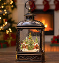 Christmas Village Snow Globe Lantern Musical Lighted Village House