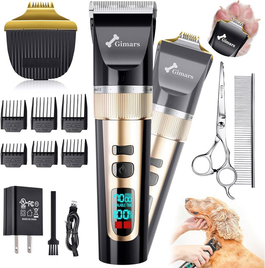 Gimars 4 in 1 Dog Grooming Clippers for Thick Coats & More
