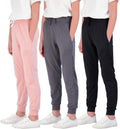 Girls' Lounge Joggers 3 Pack - Soft Athletic Sweatpants Shoes