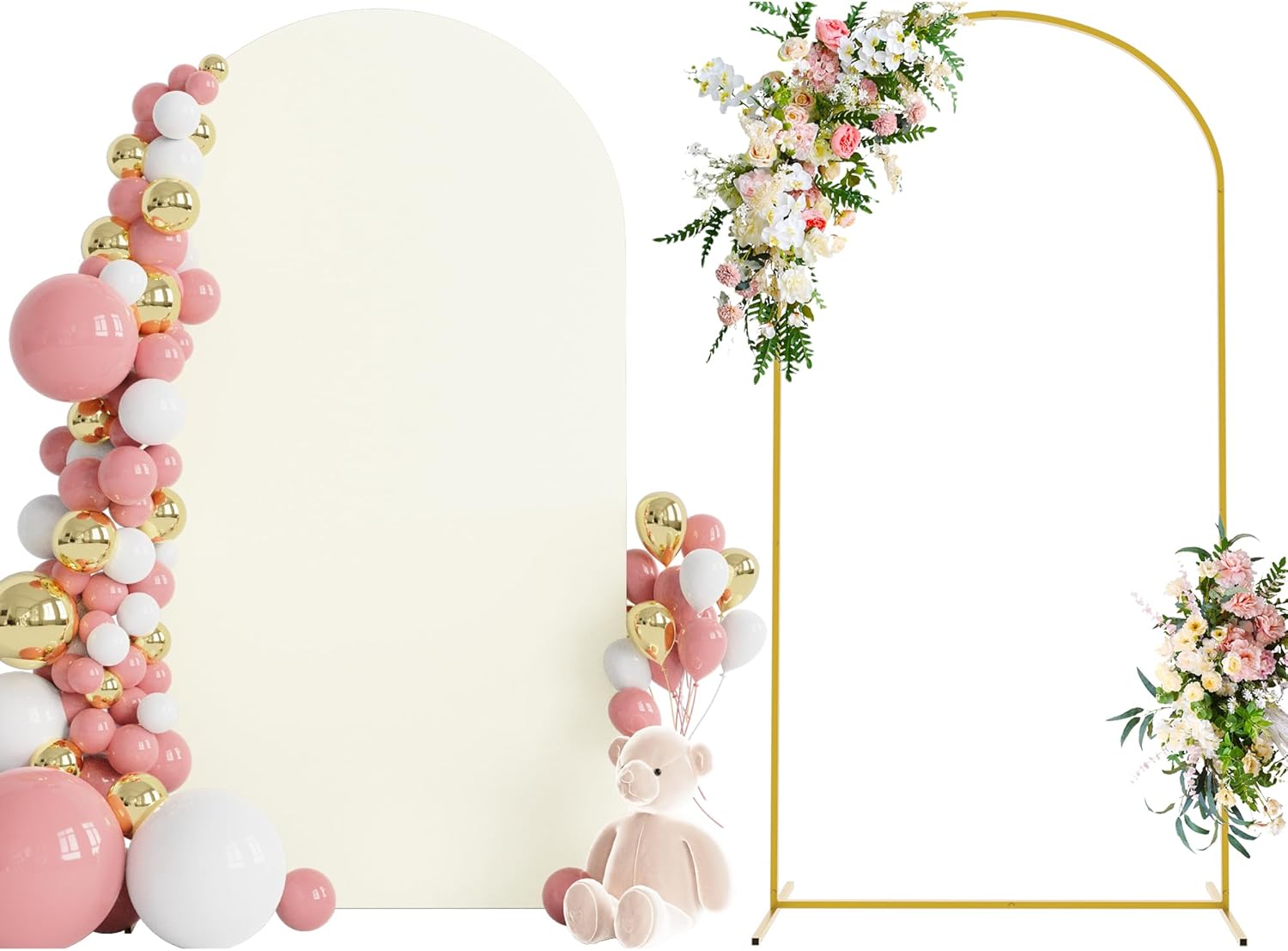 Wokceer 7.2 FT Wedding Arch Backdrop Stand for Events Decor
