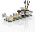 Glass Shelves for Bathroom 16in Brushed Nickel - Space Saving Shelf