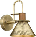 Barn Sconce Wall Lighting Gooseneck - Hammered Antique Brass Accent
