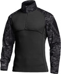 CQR Men's Combat Shirt 1/4 Zip Long Sleeve Tactical Top (Style 322H)