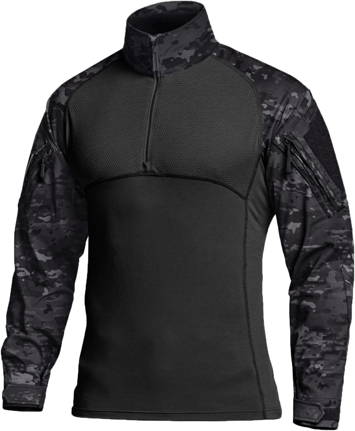 CQR Men's Combat Shirt Tactical 1/4 Zip Long Sleeve BDU Top