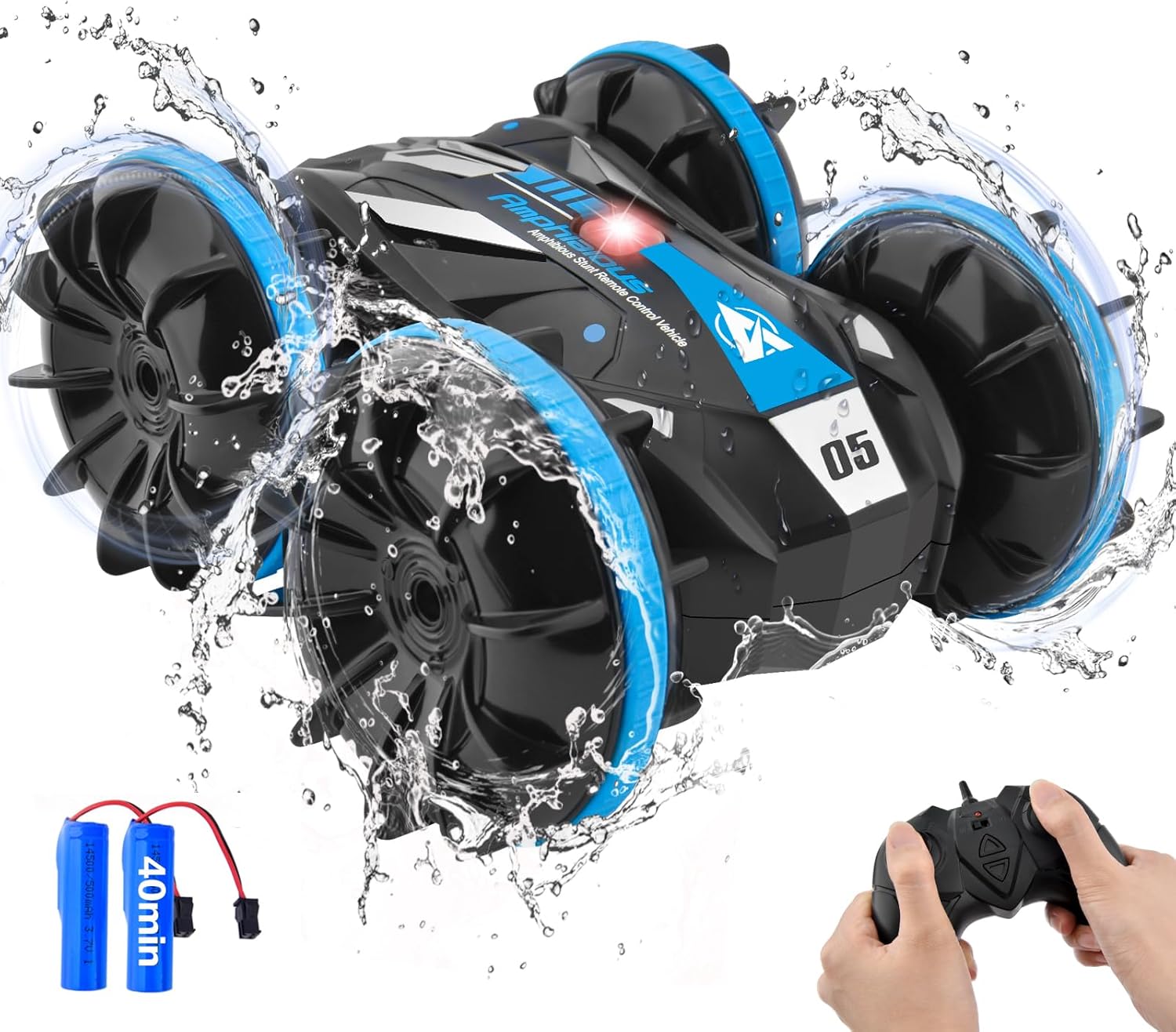 HEXSOLID Amphibious RC Stunt Car: 360 Rotating Fun!