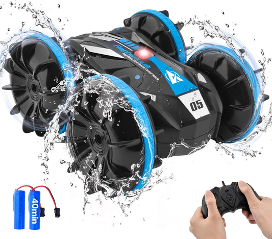 HEXSOLID Amphibious RC Stunt Car: 360 Rotating Fun!