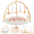 Wooden Baby Play Gym & Activity Mat - Foldable Sensory Play Gym