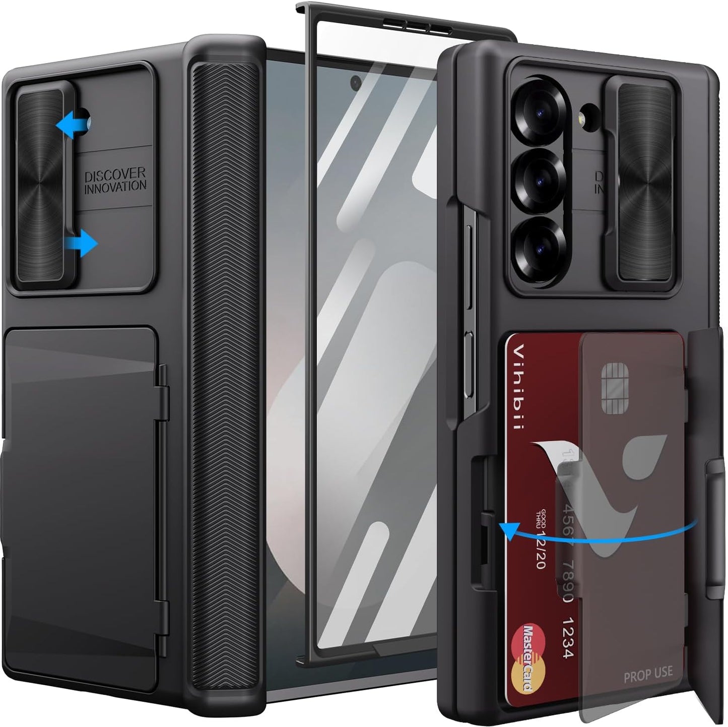 Vihibii Samsung Galaxy Z Fold 6 Case with Card Holder & More