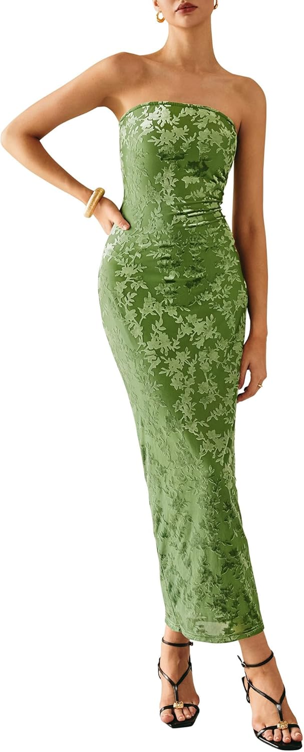 Elegant Floral Tube Maxi Dress - Wedding Guest Must-Have