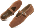 RIBONGZ Women's Flats Foldable Ballet Mary Jane Dress Shoes