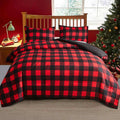 Faincy Queen Comforter Set Red and Black Buffalo Check - Cozy