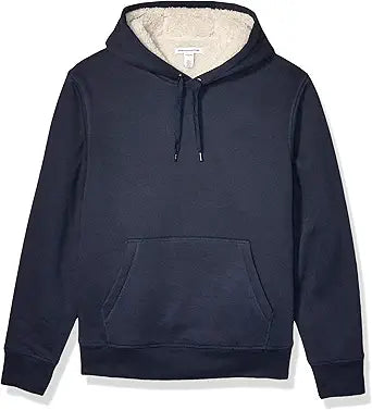 Cozy Sherpa-Lined Pullover Hoodie for Men - Perfect for Winter