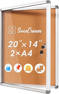 Enclosed Bulletin Board Lockable Cork Noticeboard 20x14 - Secure