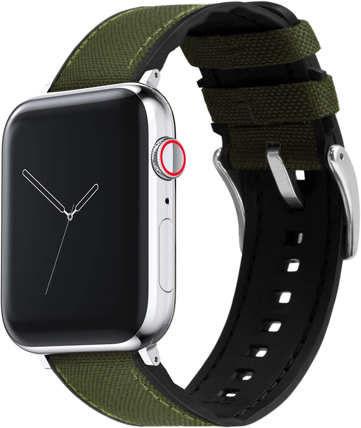 BARTON WATCH BANDS Cordura Fabric Silicone Hybrid Bands for Apple