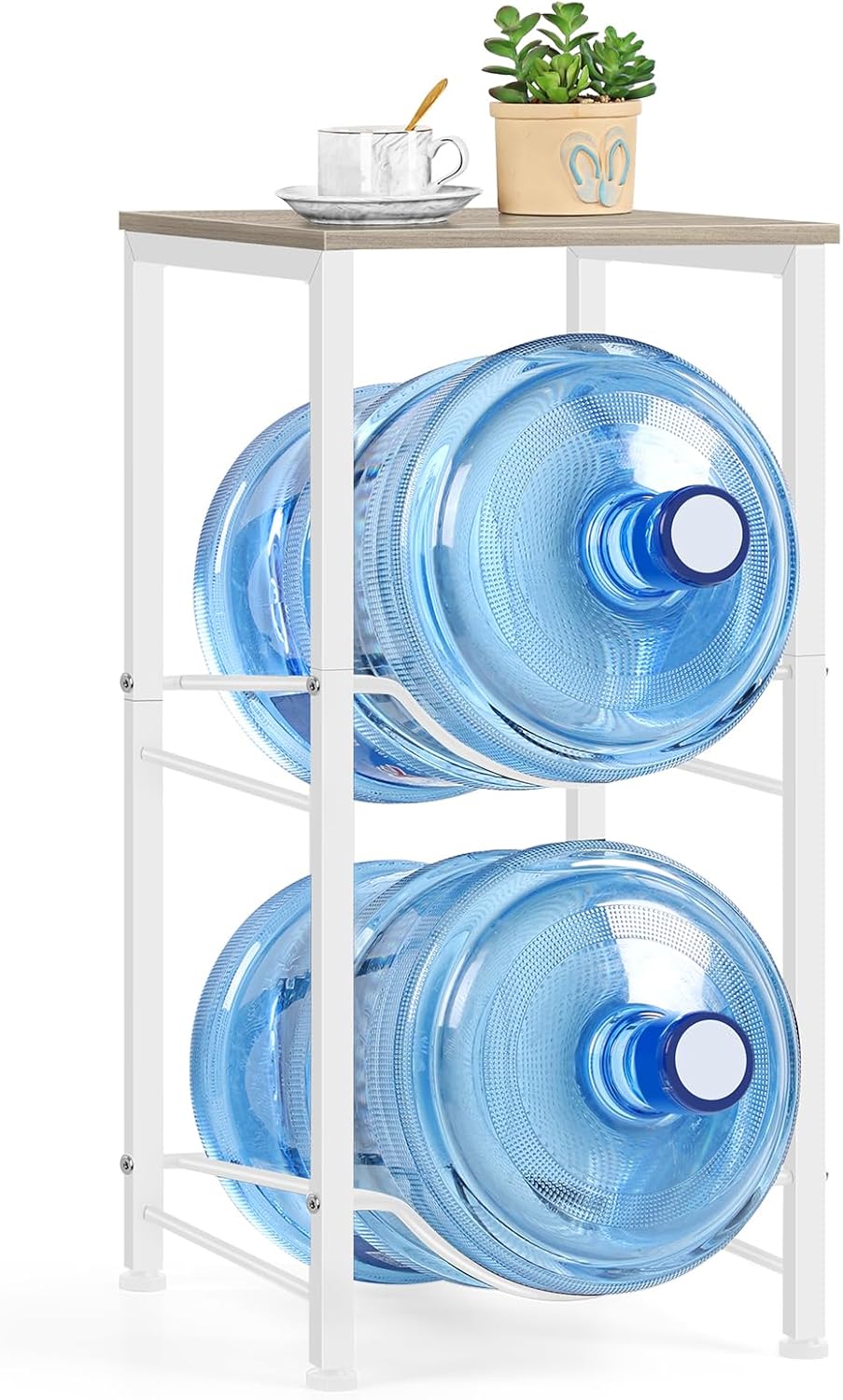 5 Gallon Water Jug Holder with Top Shelf for Home and Office