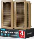 VOISEN Floor Register 4x12 Vent Cover 4 Pack - Durable Steel Floor