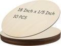 18 in Wood Rounds 10 Pack - Sturdy 5mm Unfinished Circles for Crafts